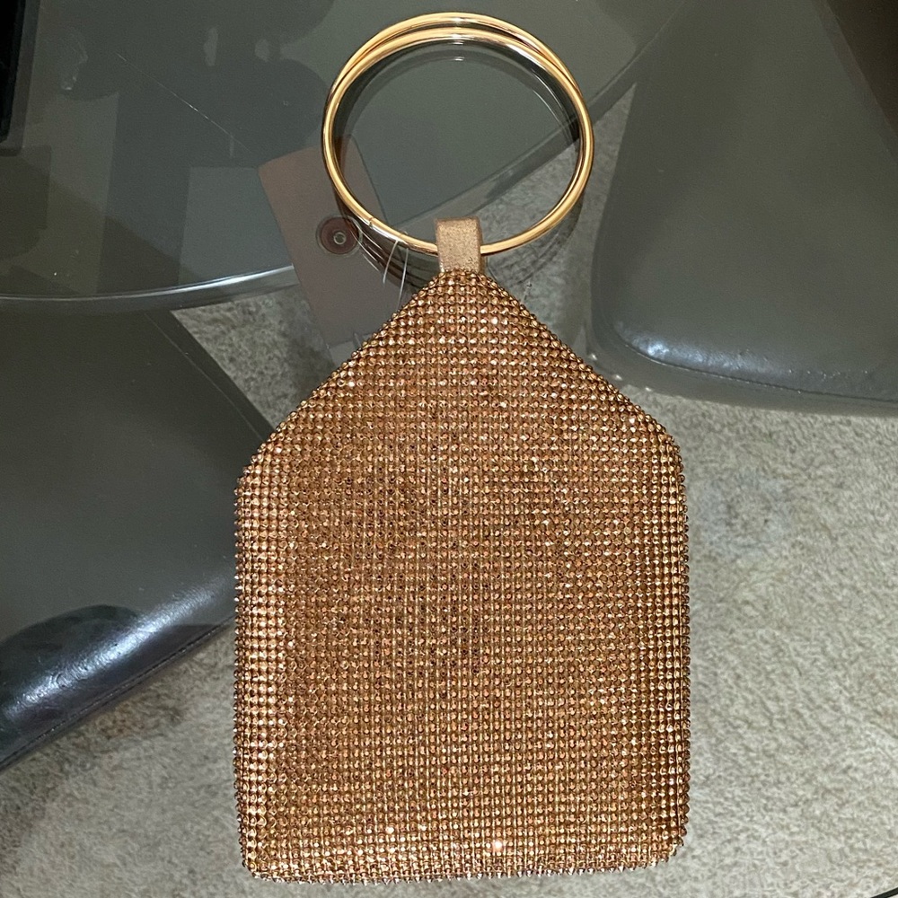 Elegant Prezzo Gold Bracelet Evening Bag New With Tags